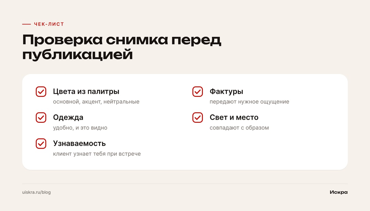Проверка снимка перед публикацией
