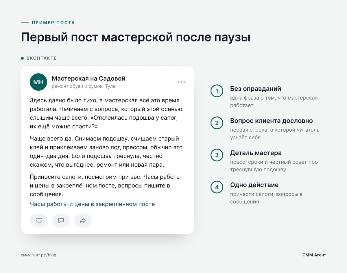 Первый пост мастерской после паузы